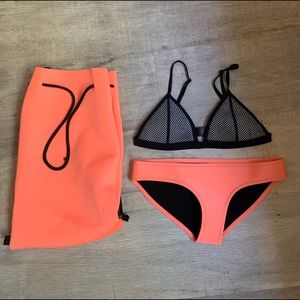 Triangl Mesh/Coral Bikini Set (COMES WITH BAG)